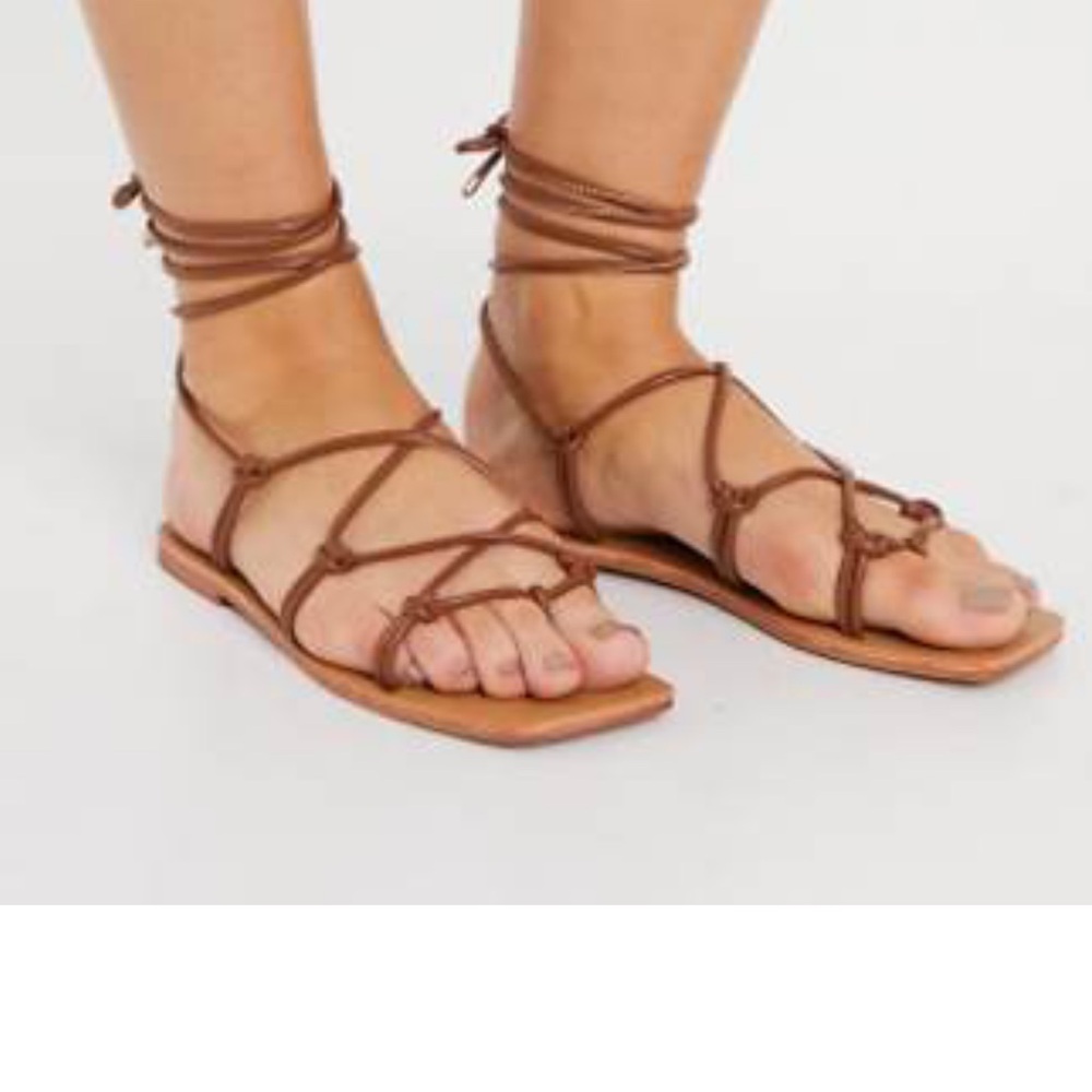 Strappy tie up sandals
